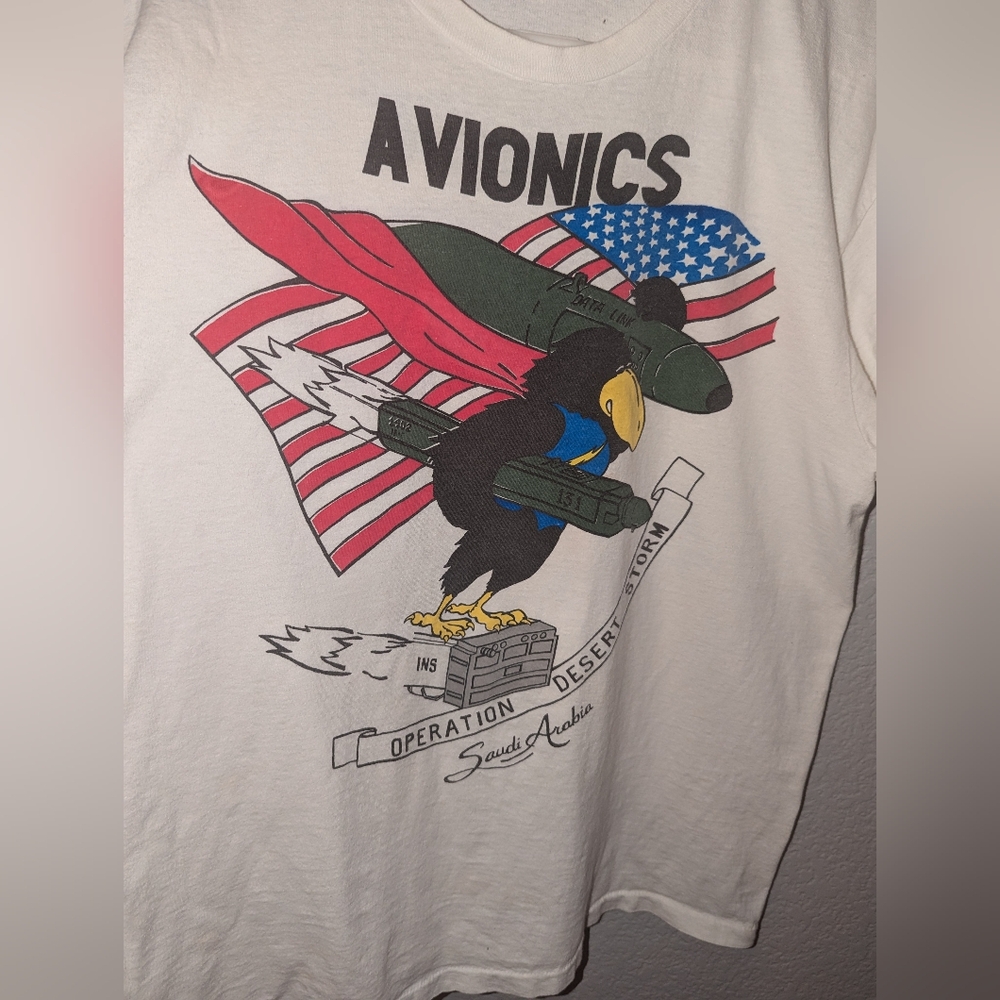 Operation Desert Storm Avionics T-shirt Size XL Single Stitch Vintage - Picture 2 of 12